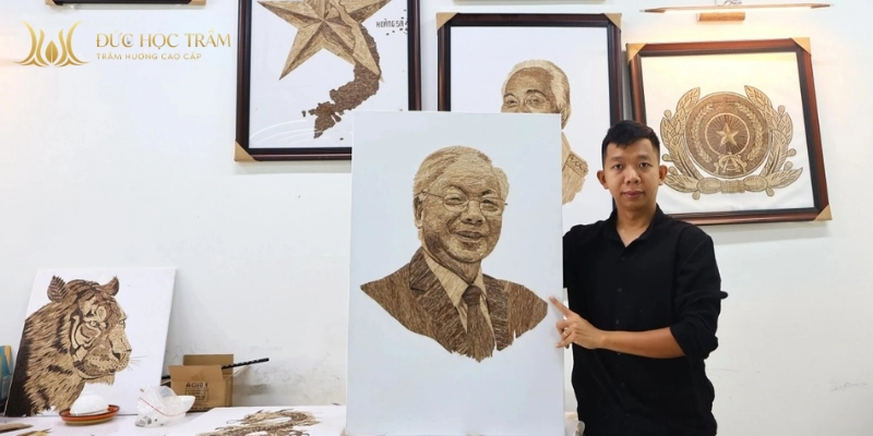 Quy trình chế tác tranh trầm hương thủ công tại Đức Học Trầm