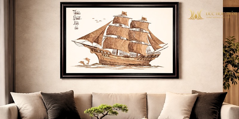 Trưng bày tranh trầm hương không chỉ đẹp mắt mà còn tăng sinh khí và thu hút tài lộc