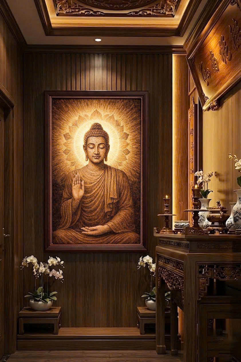 Tác phẩm Tranh Trầm Hương Chữ Tâm